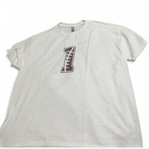White and brown 1 Football T-shirt #football XL